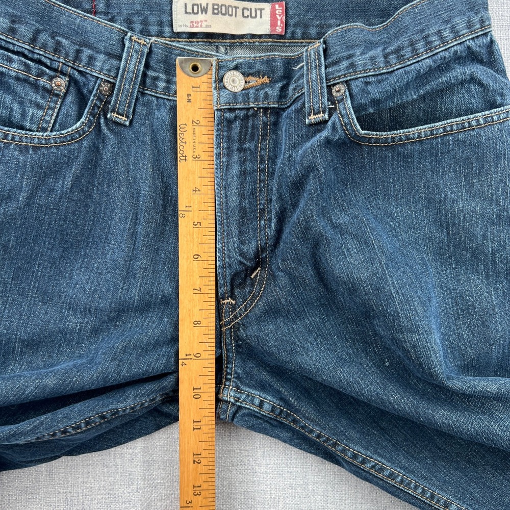 Levis 527 Low Boot Cut Jeans Mens 34x30 (fits 34x29) Dark Wash Blue Cowboy Y2K‎ - Picture 10 of 11